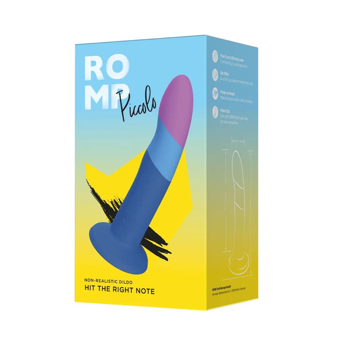 ROMP - Piccolo Hit The Right Note 5.5" Harness Compatible Silicone Suction Cup Dildo