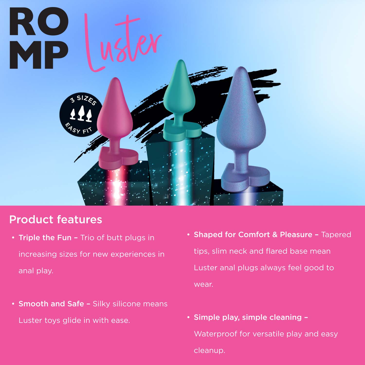 ROMP - Luster 3-piece Anal Training Kit
