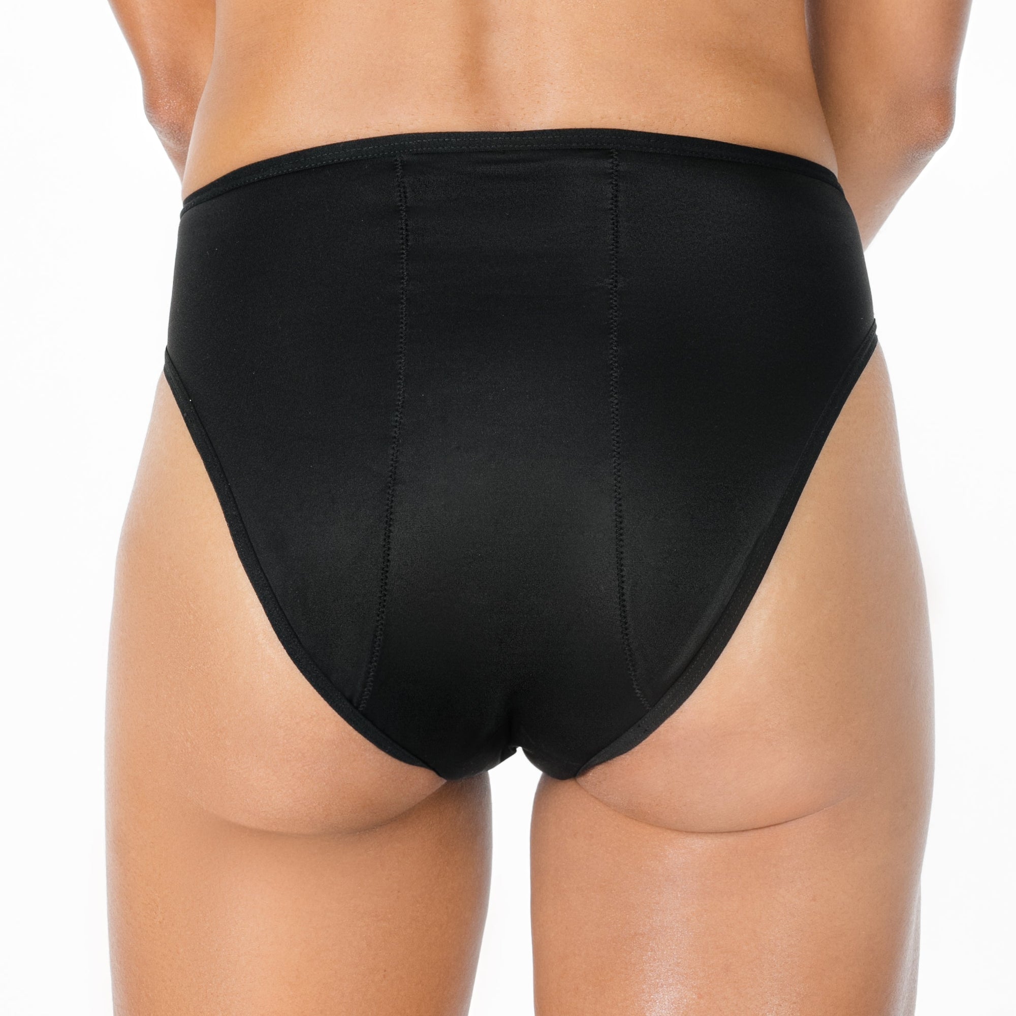 Lily of the Valley - High Waist Period Undies for Winged Pads | Black