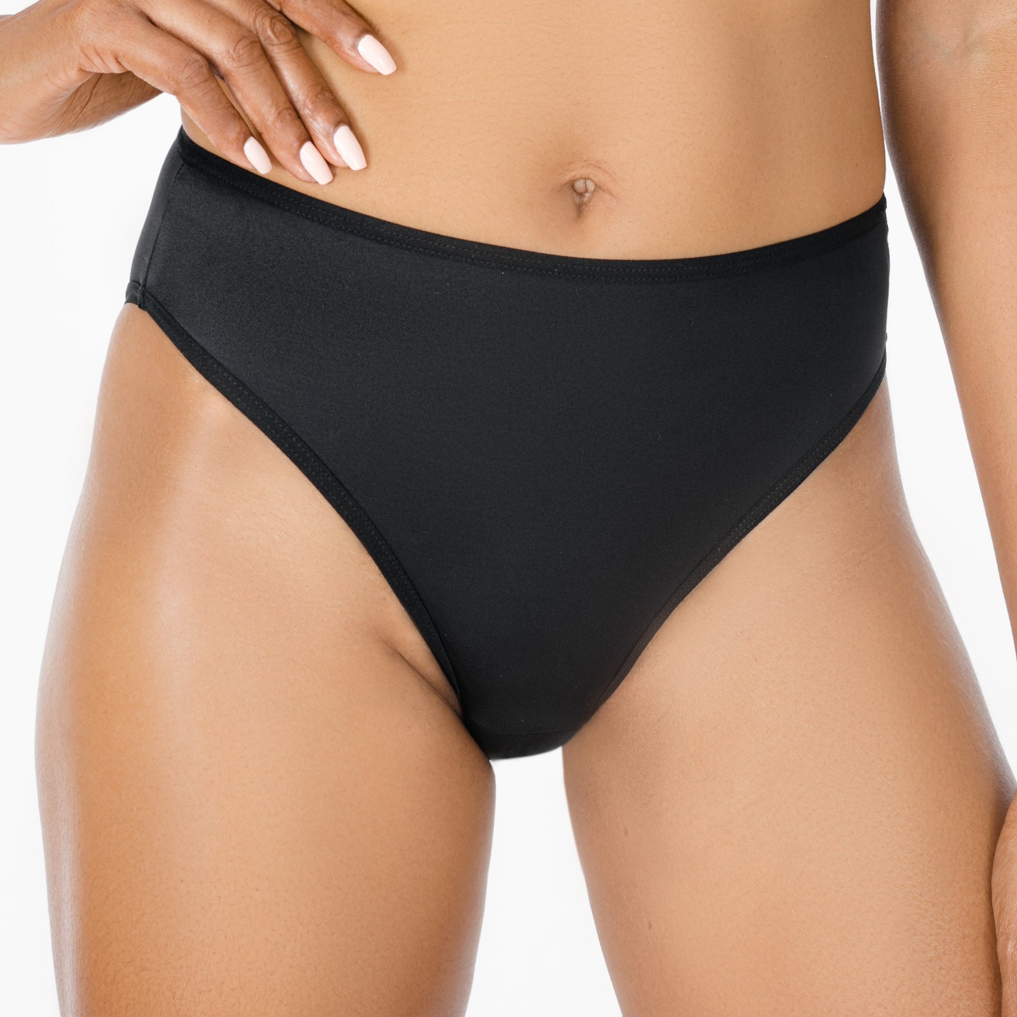 Lily of the Valley - High Waist Period Undies for Winged Pads | Black