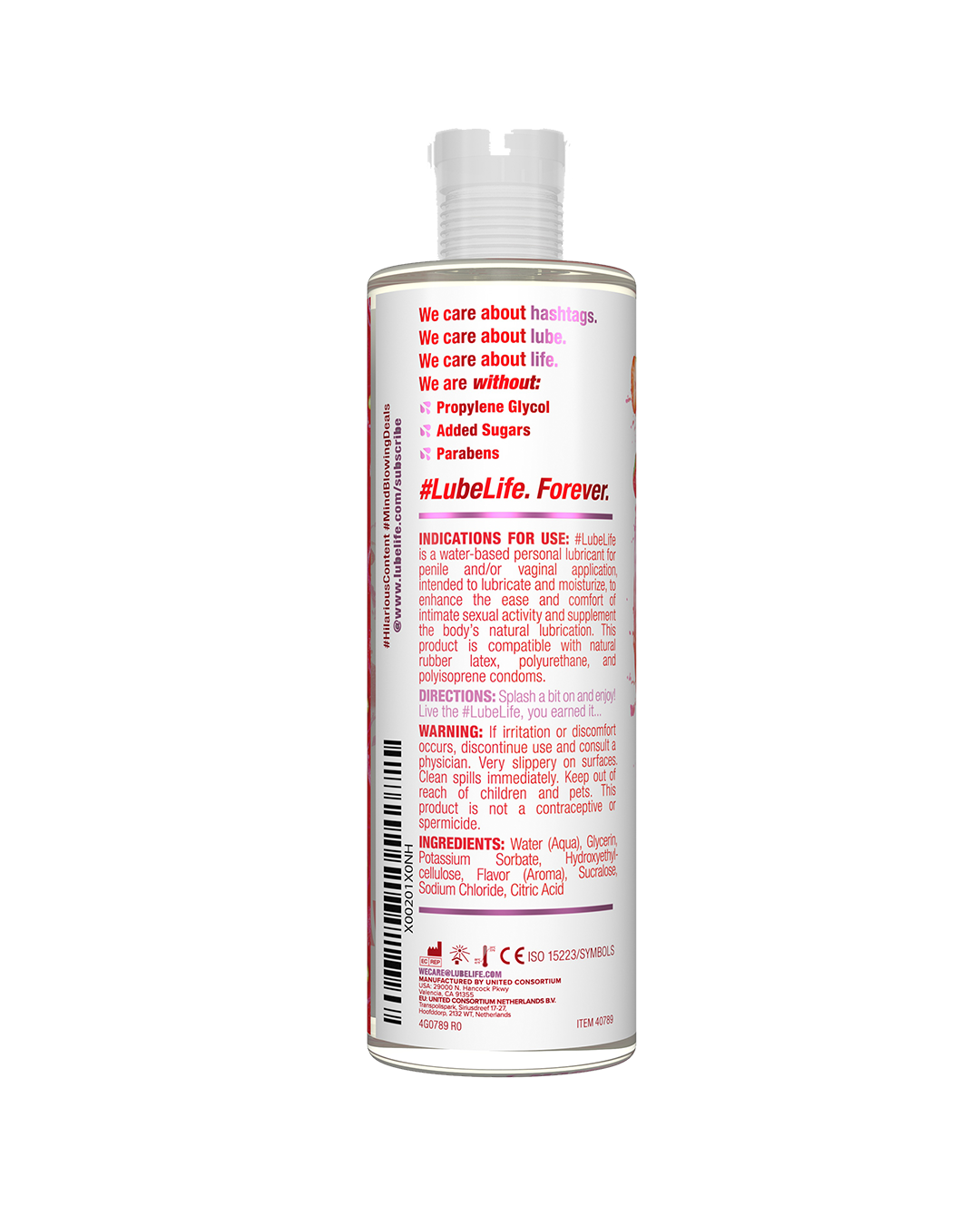 LubeLife Water-Based Strawberry Flavored Lubricant, Personal Lube